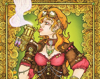 Steam Punk Girl - 11" x 14" ART PRINT