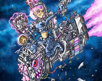 Speeder Girl - 11" x 14" ART PRINT