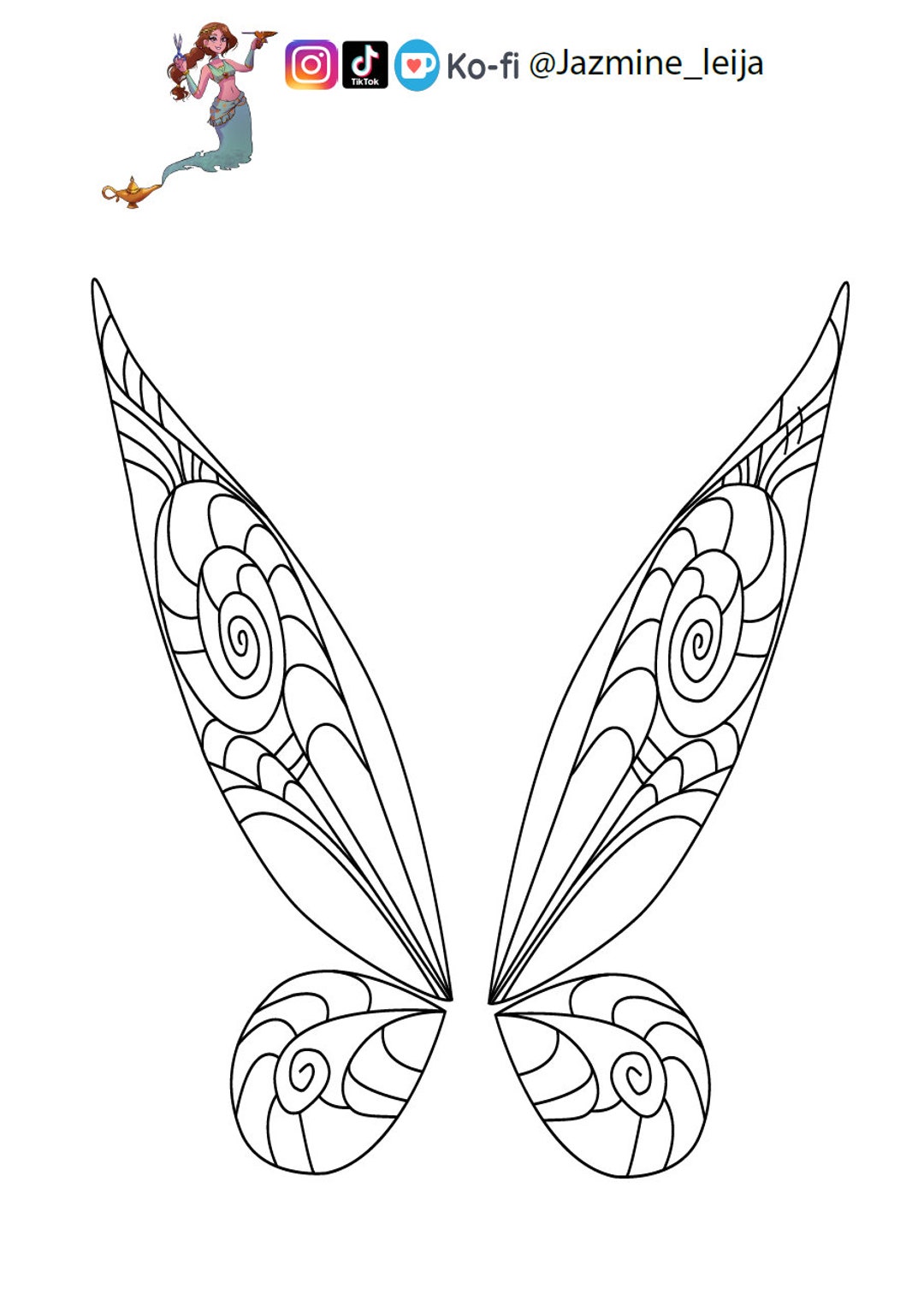 Fairy Wing Template DIGITAL FILE ONLY Etsy Fairy Wing Template DIGITAL FILE ONLY Etsy