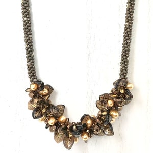 Smoky Bronze Leaves Kumihimo Necklace Kit and Tutorial