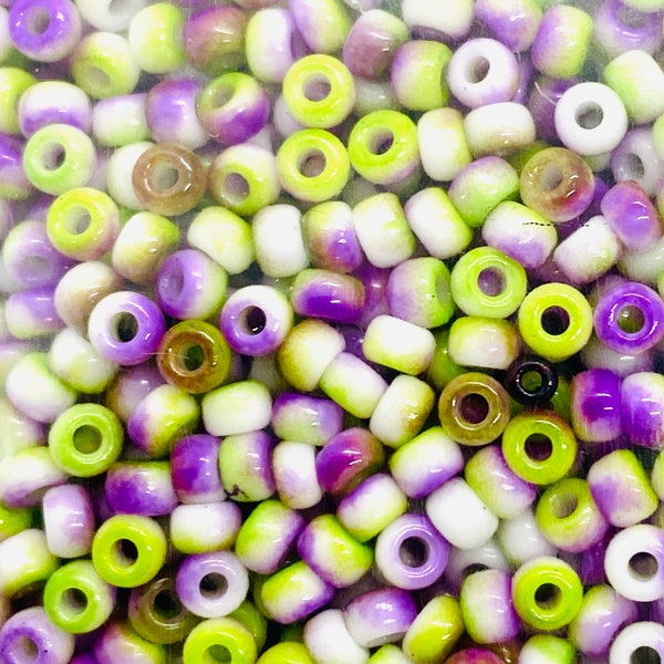 8/0 Miyuki Round White Opaque Funky Orchid Seed Beads (6" tube - approx. 30grams)