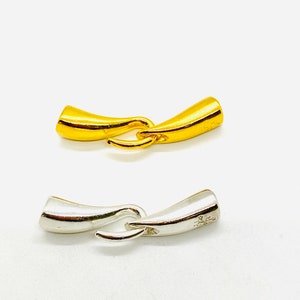 End Cap Hook and Eye Set  - 4mm ID Glue-in Kumihimo Clasp