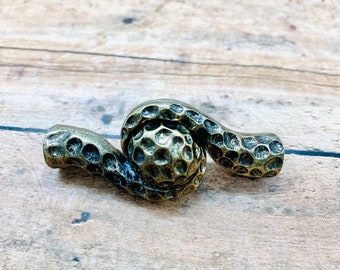 Hammered Magnetic Glue-In Kumihimo Clasp - Old Gold/Brass