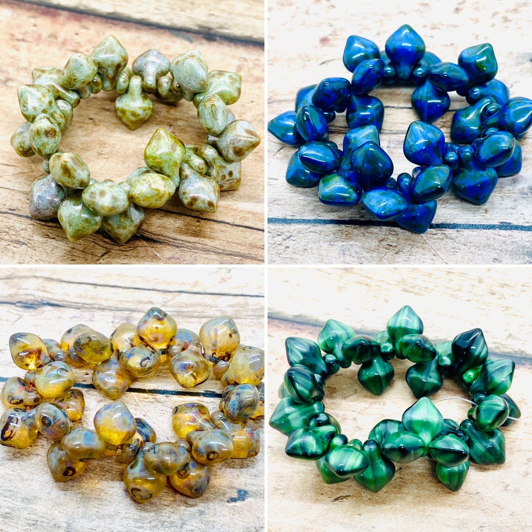 Spade Beads 30pcs Czech Glass Top Drilled available in 4 Colors Etsy