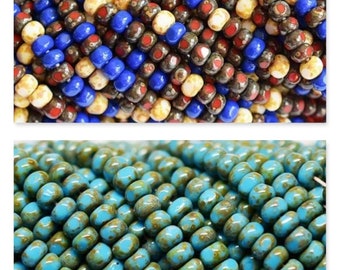 6/0 Aged 3 Cut Picasso Seed Beads - Kumihimo, Beadweaving, Loom, Bead Embroidery