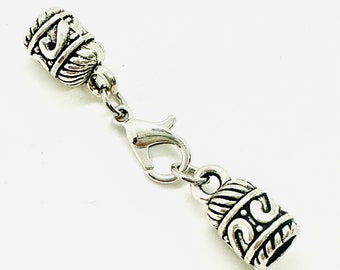 Antique Silver 5mm ID Cord End Cap Complete Lobster Clasp Set , Perfect for Kumihimo, Leather, Beaded Rope Ending