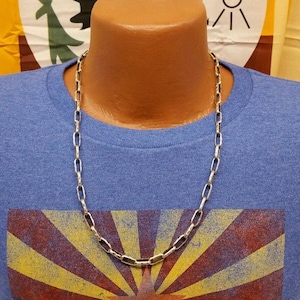 Triangle Design Native Southwestern Sterling Silver Navajo Chain Necklace Triangle Design Native Southwestern Sterling Silver Navajo Chain Necklace