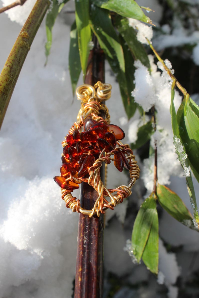 Amber tree of life pendant
