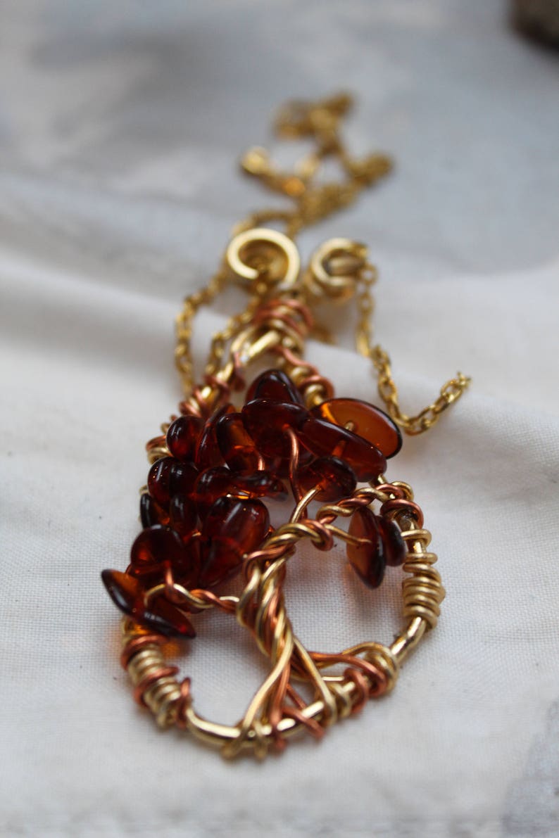 Amber tree of life pendant