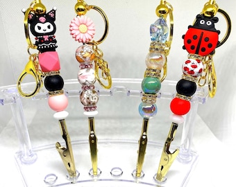 Jewelry Buddy Clip Helper for applying Bracelets, Necklaces without Assistance. Beaded with 3D Silicone Focals and Acrylic Beads