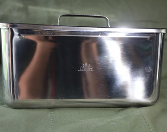 Australian Military Mess Serving Tin. Stainless St