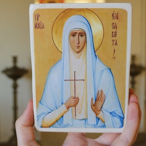 Handmade Mounted Icon St Elizabeth the New Martyr image 1