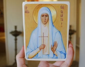 Handmade Mounted Icon | St Elizabeth the New Martyr