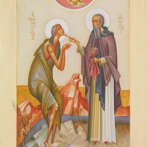 Handgefertigte Symbol | St. Maria von Ägypten und St. Zosimas
