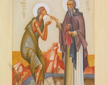 Handgefertigte Symbol | St. Maria von Ägypten und St. Zosimas