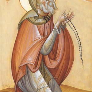 Icona montata a mano / Sant'Antonio il Grande d'Egitto.