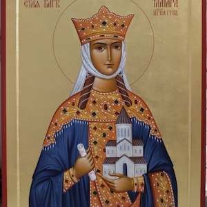 Handmade Mounted Icon | St Tamara the Queen of Georgia
