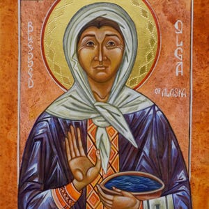 Ręcznie wykonana ikona | Św. Matuszka Olga z Alaski