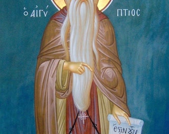 Handgemaakt gemonteerd pictogram | Sint Macarius de Grote van Egypte