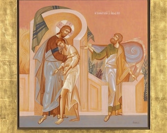 Icône montée à la main | La parabole du fils prodigue et du frère aîné. Jésus-Christ