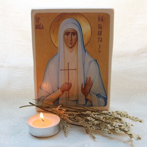 Handmade Mounted Icon St Elizabeth the New Martyr image 4