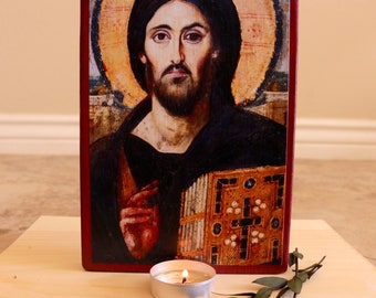 Handmade Mounted Icon | Jesus Christ the Pantocrator, Controller of Everything