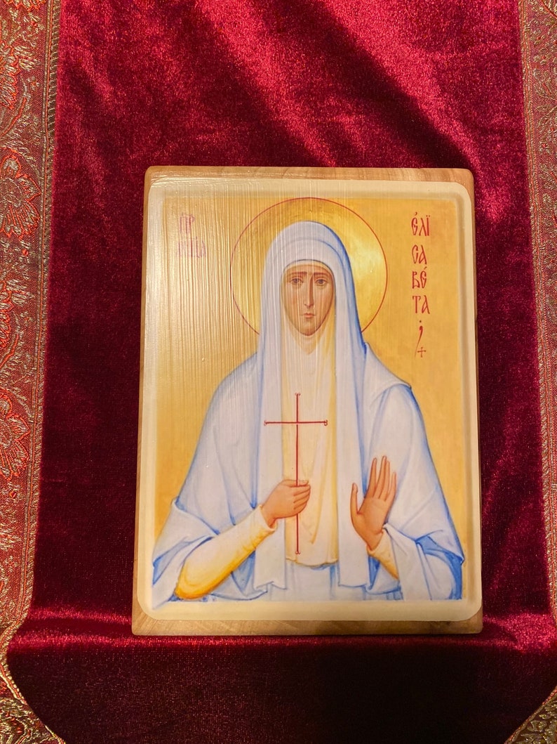 Handmade Mounted Icon St Elizabeth the New Martyr image 9