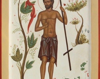 Handmade Mounted Icon | The Right-Hand Thief. The Goodly-Minded Thief. St Demas. St Dismas. St Desmas