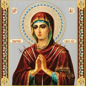Ręcznie wykonana ikona | Zmiękczająca złe serca Najświętsza Bogurodzica Święta Maryja Dziewica Maryja Panagia