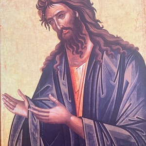 Icona montata a mano / San Giovanni Battista (da Deisis) - XVI sec. Monastero di Dionysiou