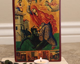 Handmade Mounted Icon | St Marina the GreatMartyr