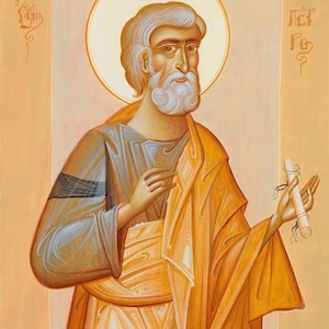 Handmade Mounted Icon | St Peter the Apostle. Apostle Peter