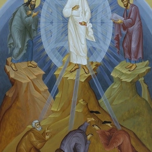Handmade Mounted Icon | The Transfiguration of the Lord Jesus Christ. Metamorphosis. Feast of Transfiguration