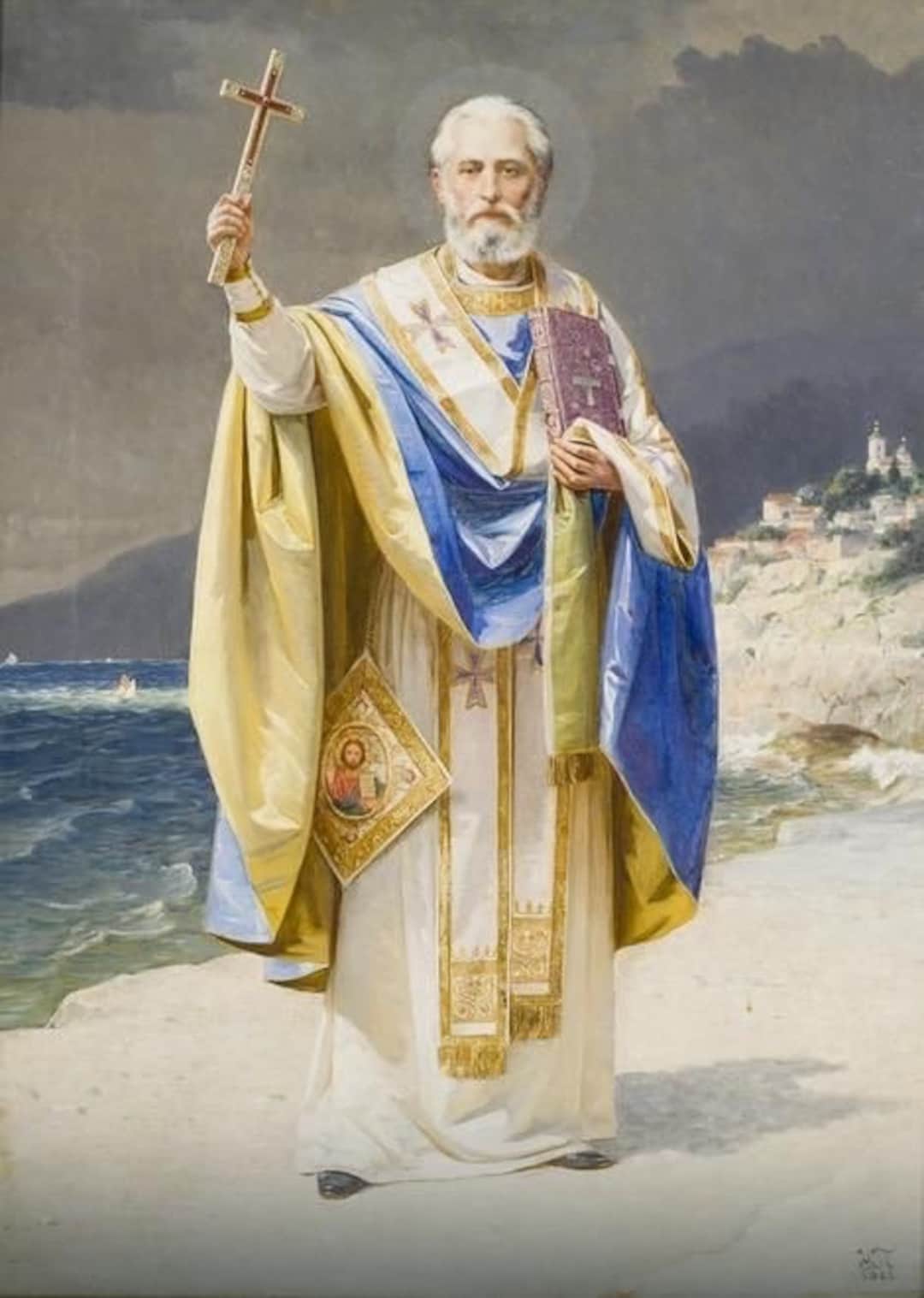 Handmade Mounted Icon | St Nicholas of Myra. St. Nikolas - Etsy