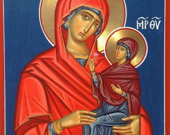 Handmade Mounted Icon | St. Anna. The Mother of the Theotokos, the Virgin Mary. The Grandmother of Christ. Wife of St. Joachim. Santa Ana