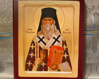 Handmade Mounted Icon | St. Theophan the Recluse