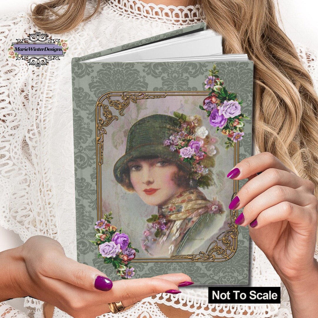 Vintage Flapper Girl Hardcover Journal, 1920s Art Deco Lady Notebook ...