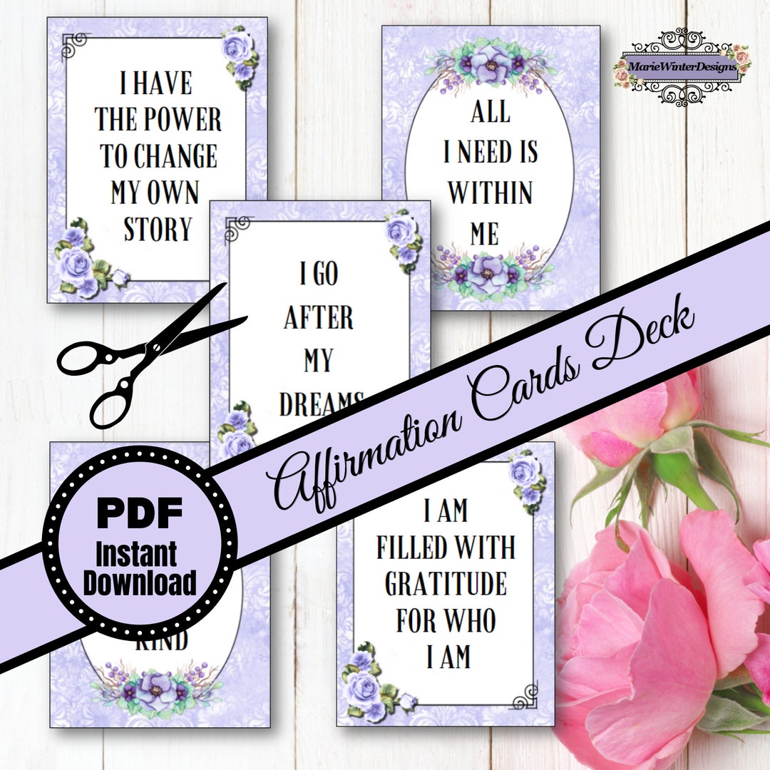 Printable Inspirational Card Deck Daily Motivational Cards Affirmation Cards for Women Card Deck