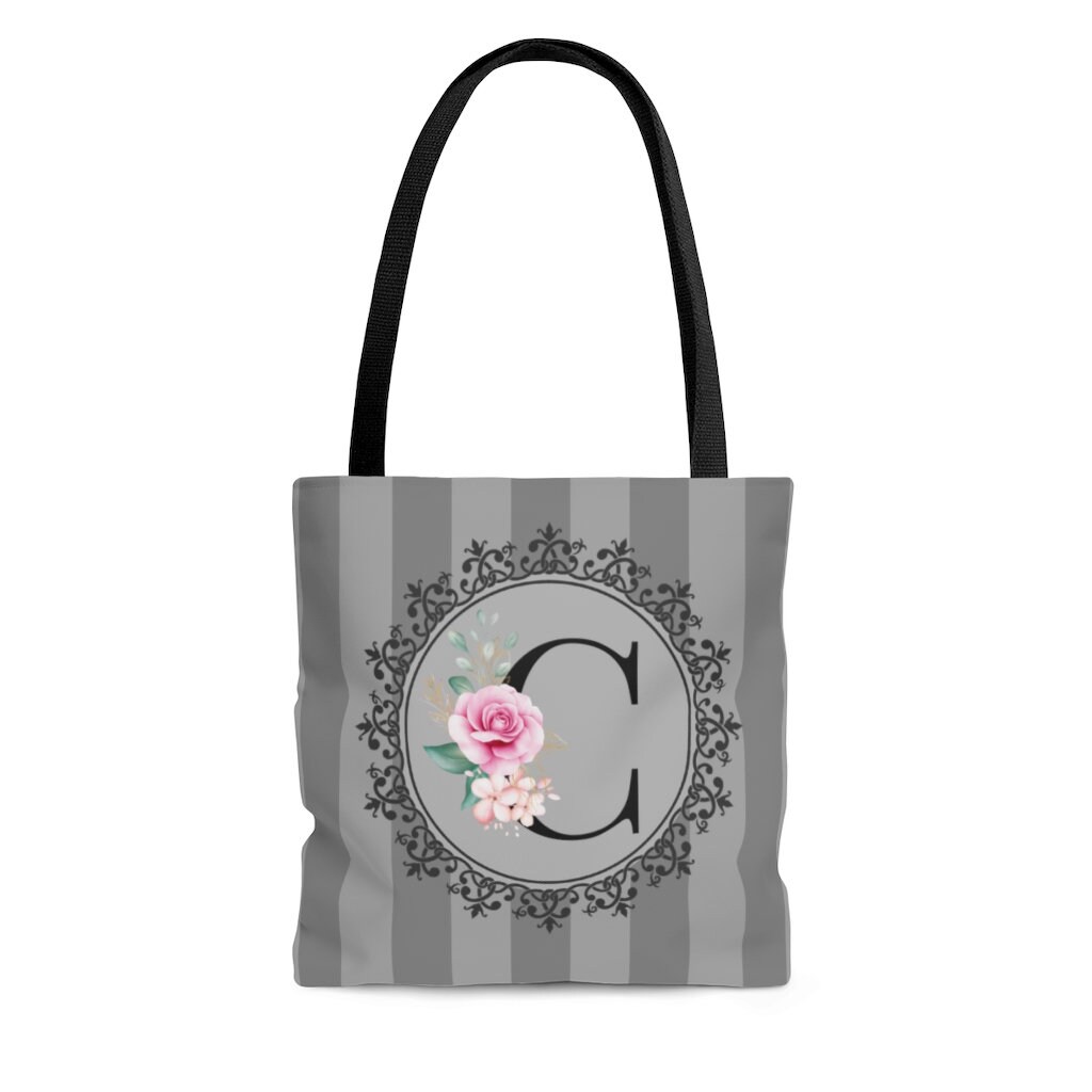 Monogram Tote Bag For Women Letter C Bridesmaids Gift Etsy