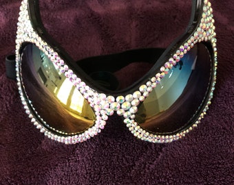 Black swarovski crystal kitty goggles