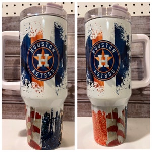 40 oz Houston baseball tumbler, Astros 40 oz tumbler, baseball fan