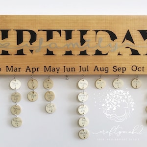 Family Birthday Calendar Celebration Board