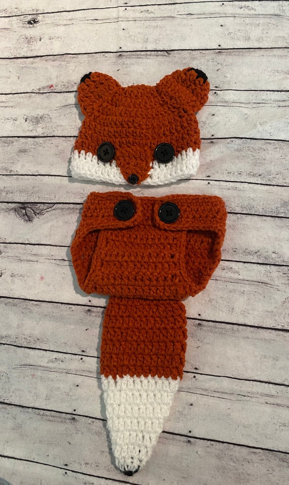 Crocheted handmade Fox Outfit