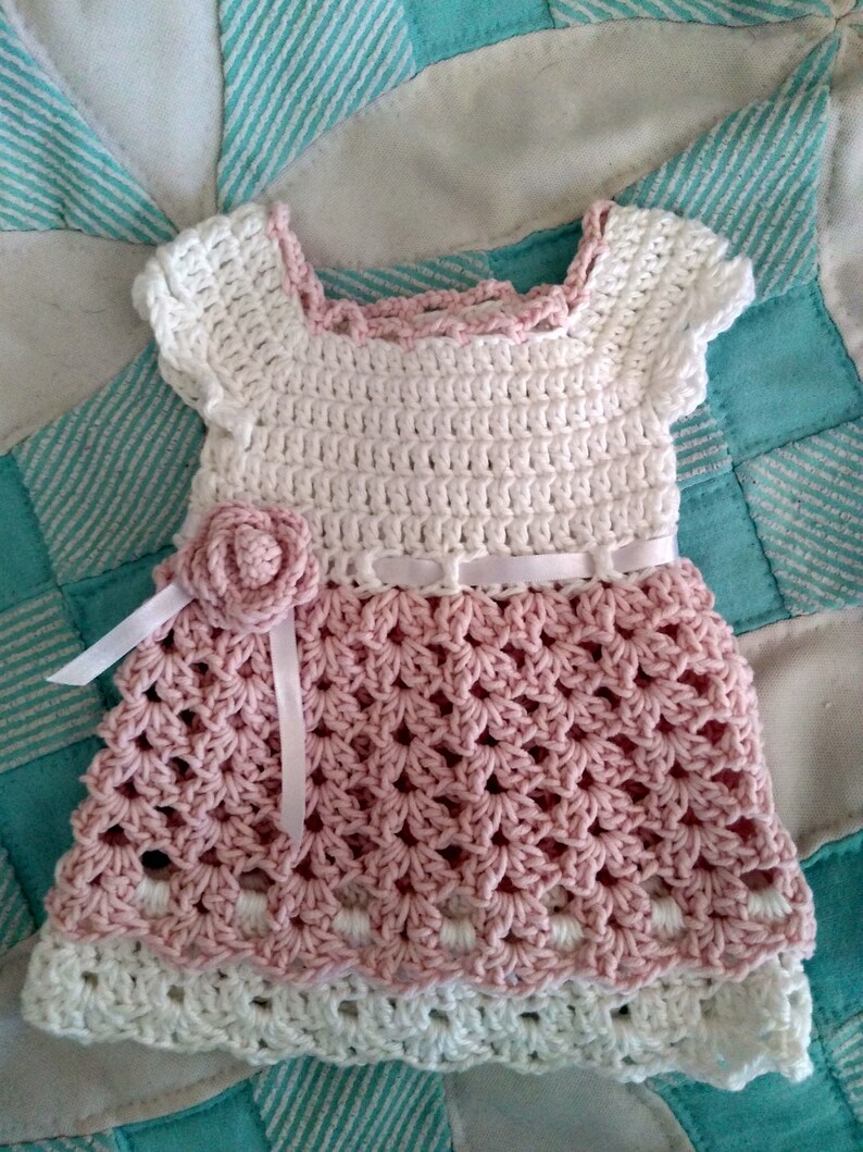 Crocheted Cotton Baby Girl Dress Set Etsy