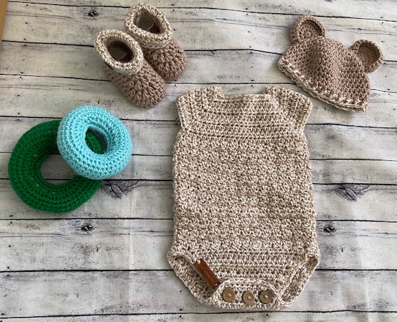 Crocheted Baby Bear Outfit