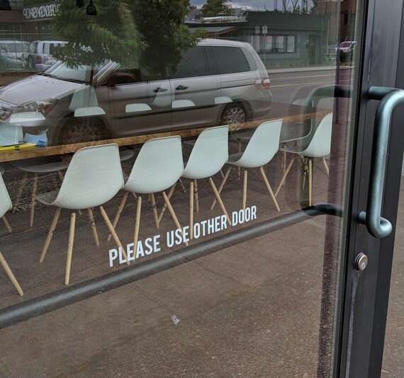 Business Industrial Please Use The Front Door Decal Sign