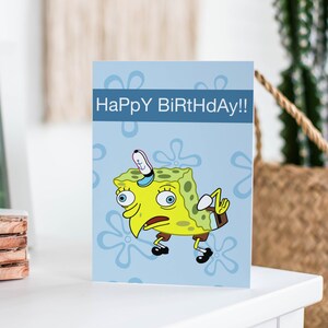 Spongebob Squarepants 25 Birthday Card Funny Birthday Card Etsy