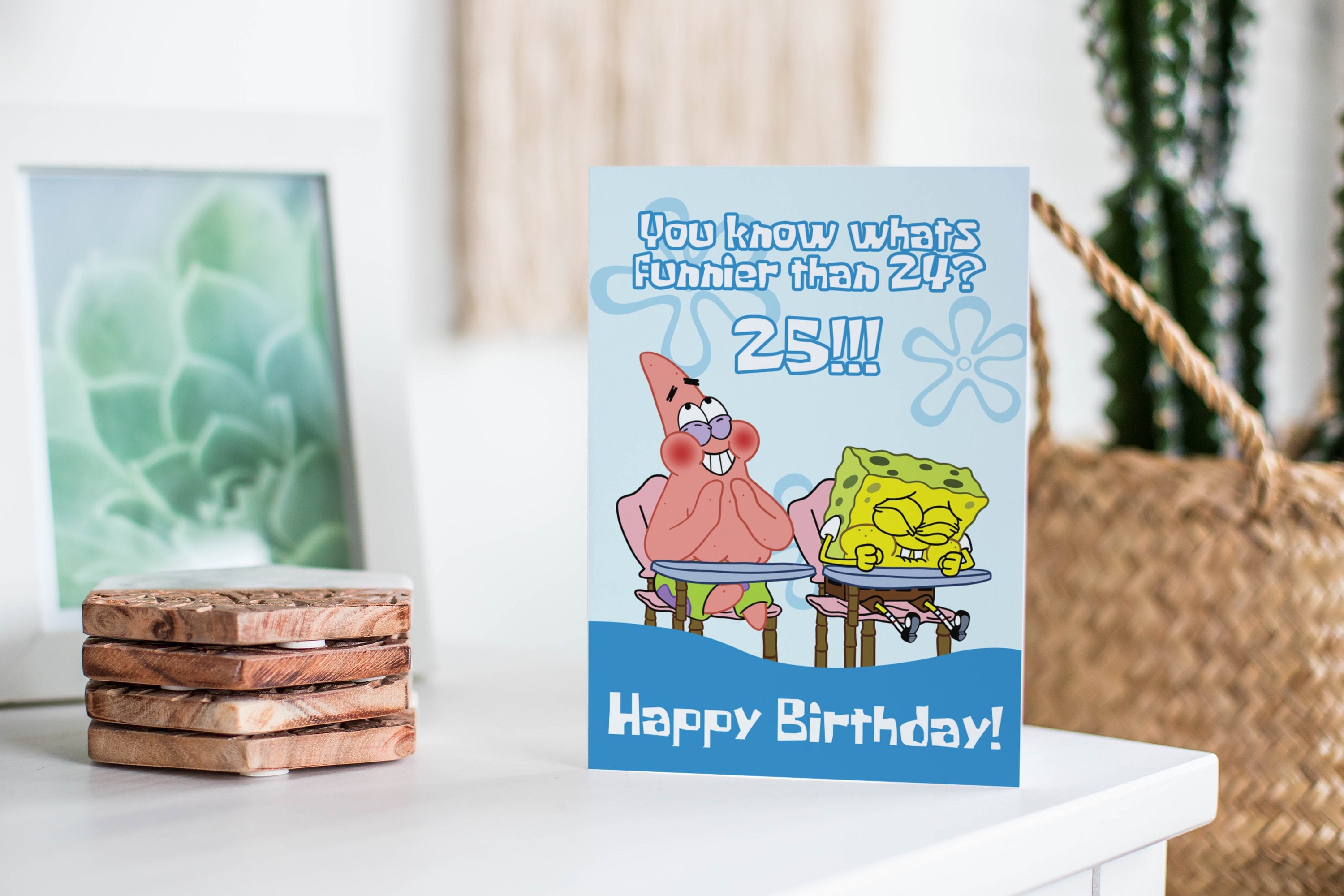 Spongebob Squarepants 25 Birthday Card Funny Birthday Card | Etsy