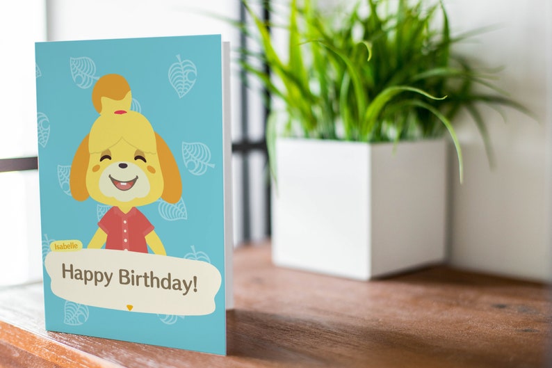 Animal Crossing New Horizons Isabelle Birthday Card Etsy