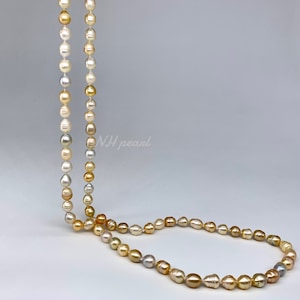 Genuine South Sea Pearl Necklace with s925 clasp, Seawater Pearl Necklace, long necklace